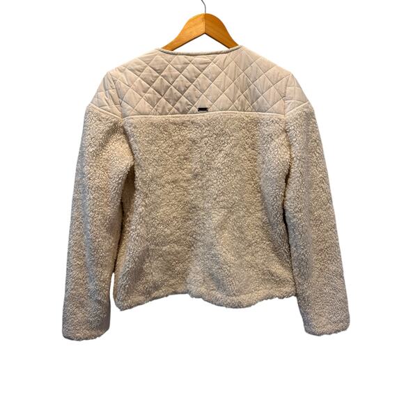 PrAna Quilted Sherpa Jacket – Ivory Cream – Size L CozyCore Après-Ski Style - Picture 3 of 8